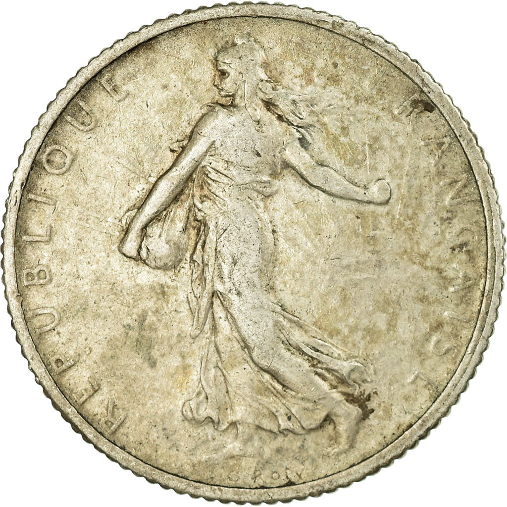 Coin, France, Semeuse, Franc, 1909, Paris, VF(20-25), Silver, KM:844.1