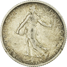 Moneta, Francja, Semeuse, Franc, 1910, Paris, VF(20-25), Srebro, KM:844.1