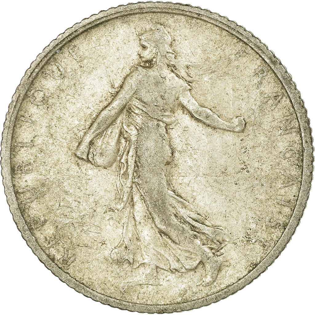 Munten, Frankrijk, Semeuse, Franc, 1910, Paris, ZG+, Zilver, KM:844.1