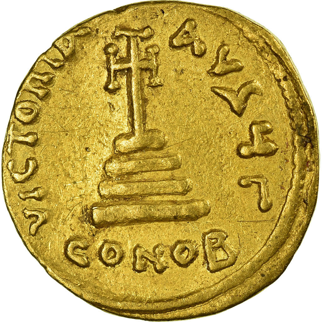 Coin, Heraclius 610-641, Solidus, Constantinople, AU(50-53), Gold, Sear:749