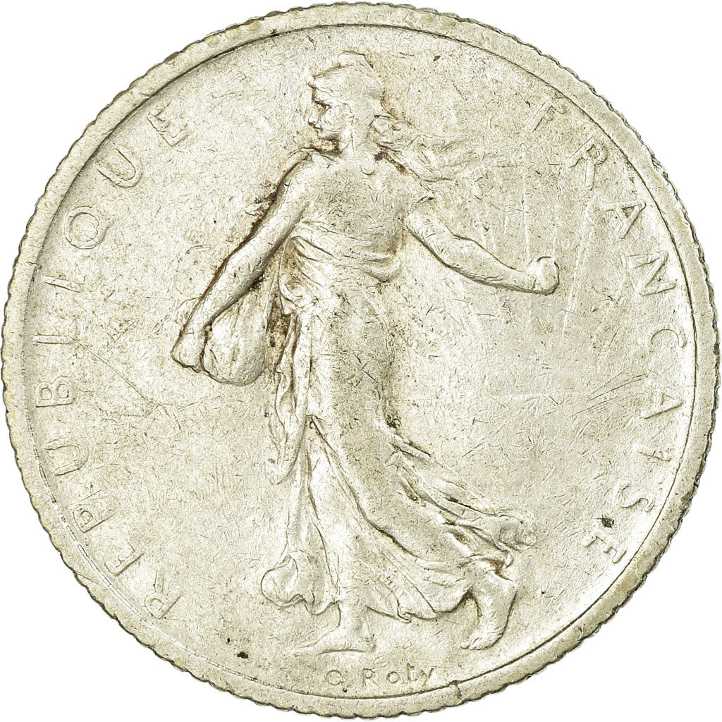 Coin, France, Semeuse, Franc, 1911, Paris, VF(20-25), Silver, KM:844.1