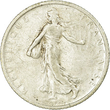 Coin, France, Semeuse, Franc, 1911, Paris, VF(20-25), Silver, KM:844.1