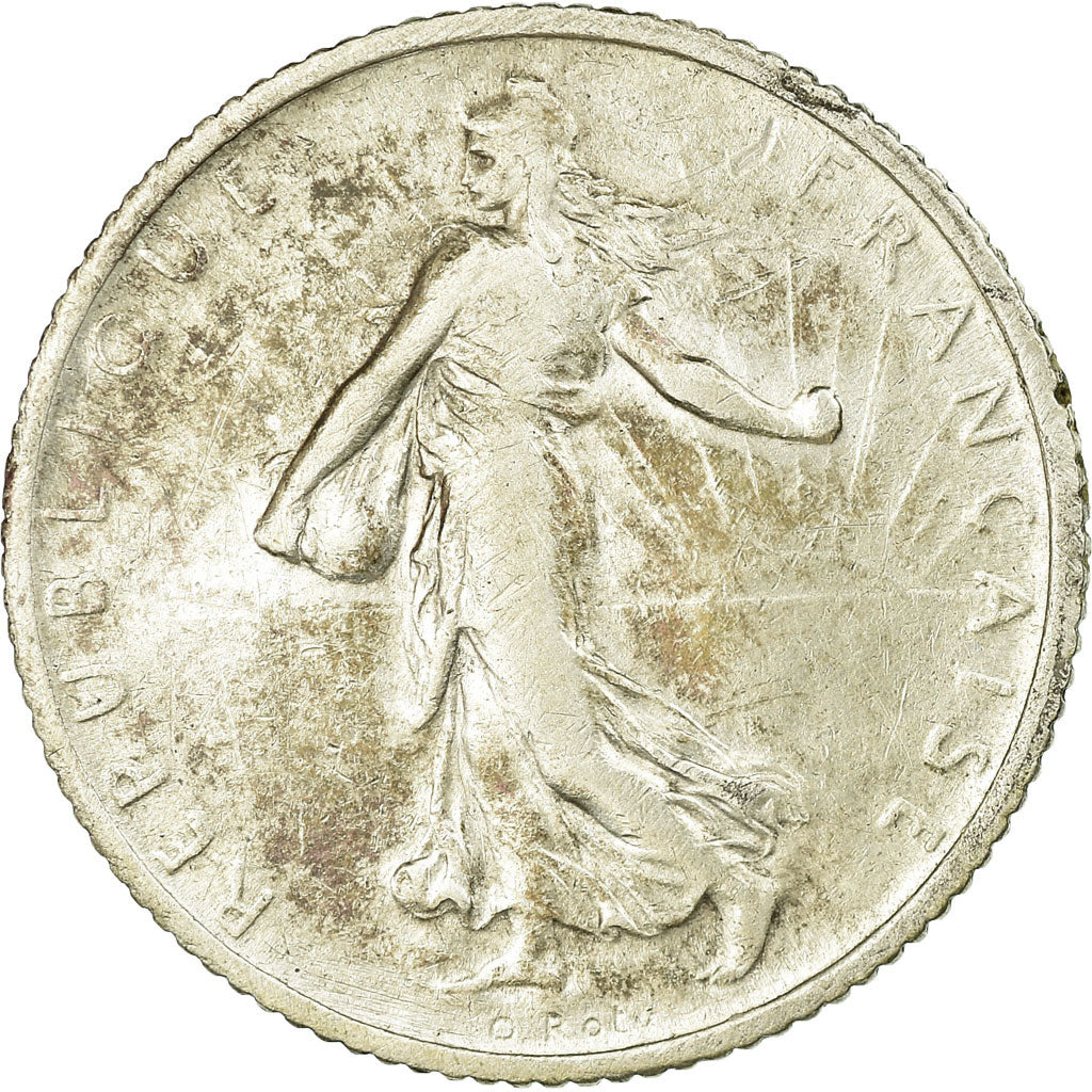 Coin, France, Semeuse, Franc, 1911, Paris, VF(20-25), Silver, KM:844.1