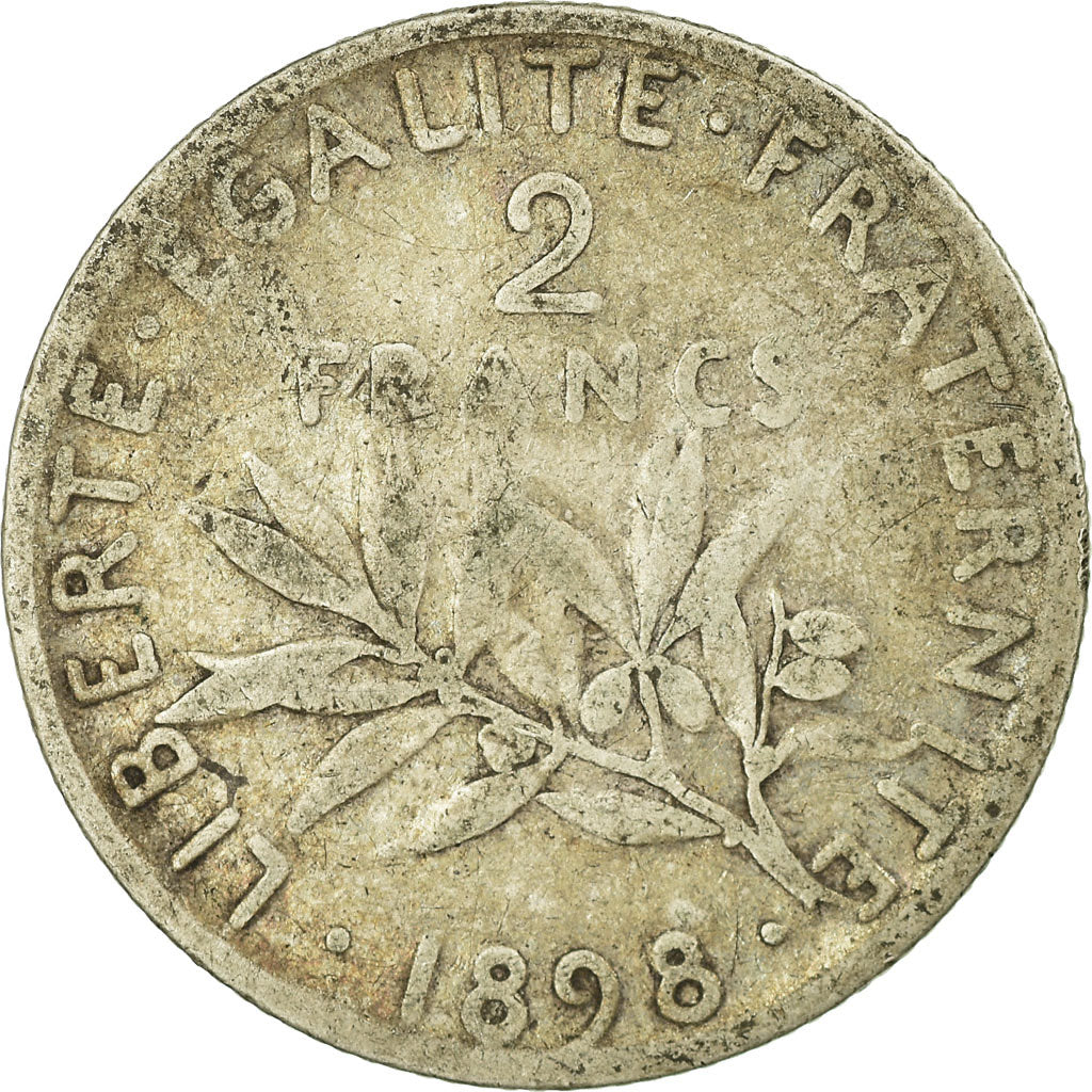 Coin, France, Semeuse, 2 Francs, 1898, Paris, VF(20-25), Silver, KM:845.1