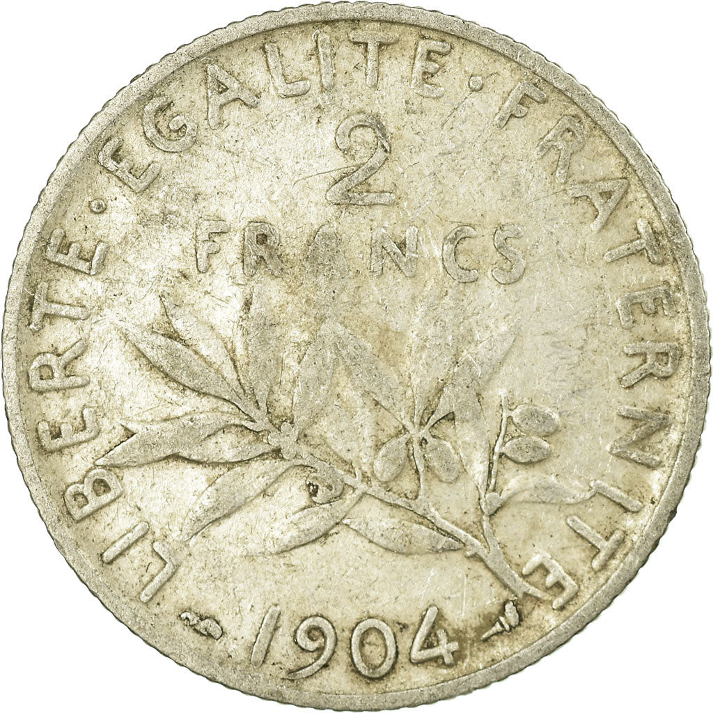 Coin, France, Semeuse, 2 Francs, 1904, Paris, F(12-15), Silver, KM:845.1