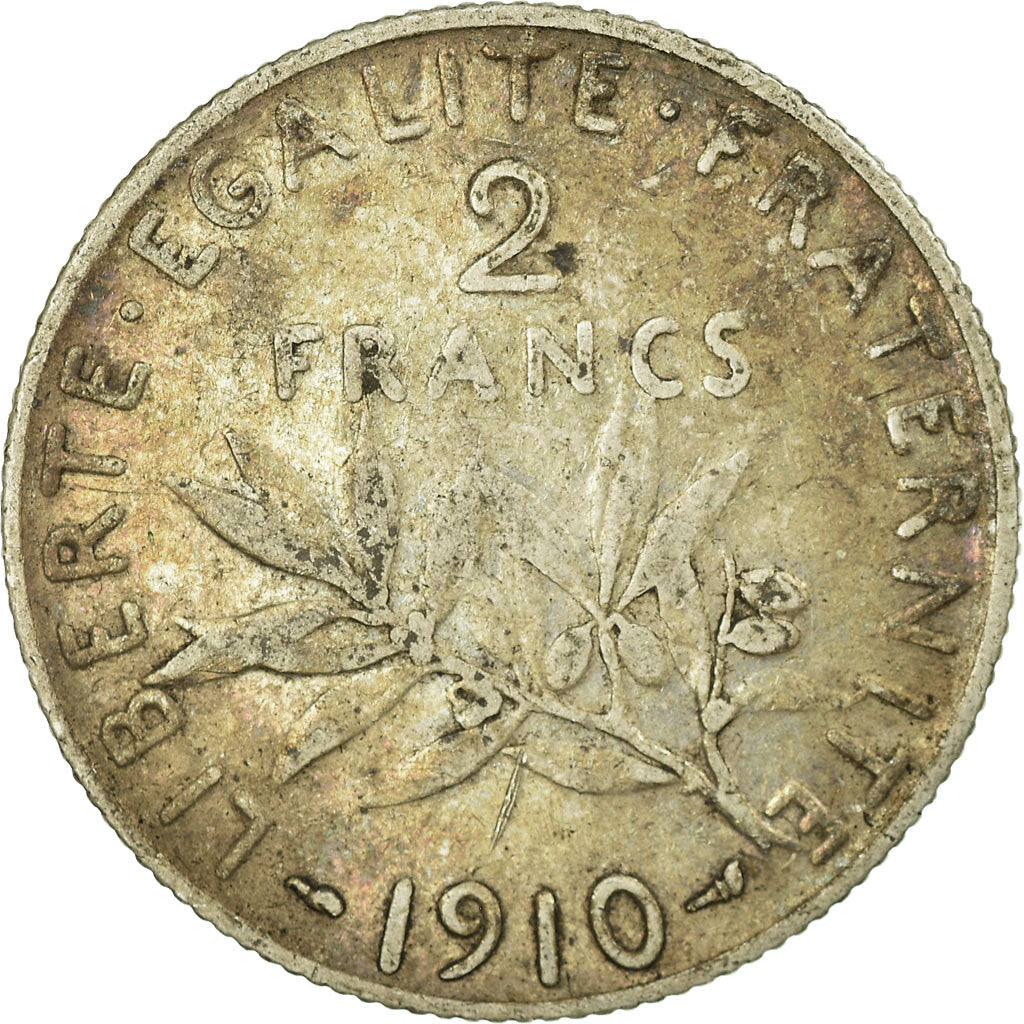 Monnaie, France, Semeuse, 2 Francs, 1910, Paris, TB, Argent, Gadoury:532