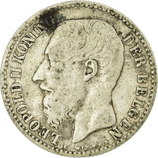 Münze, Belgien, Leopold II, Franc, 1887, SGE+, Silber, KM:29.1