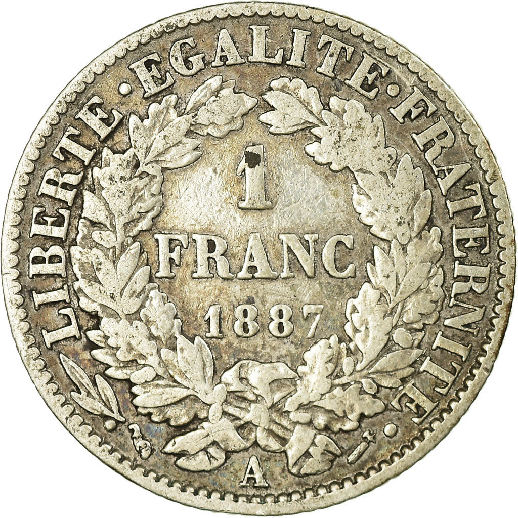 Munten, Frankrijk, Cérès, Franc, 1887, Paris, FR, Zilver, KM:822.1