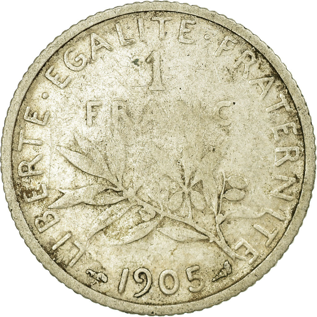Munten, Frankrijk, Semeuse, Franc, 1905, Paris, ZG+, Zilver, KM:844.1