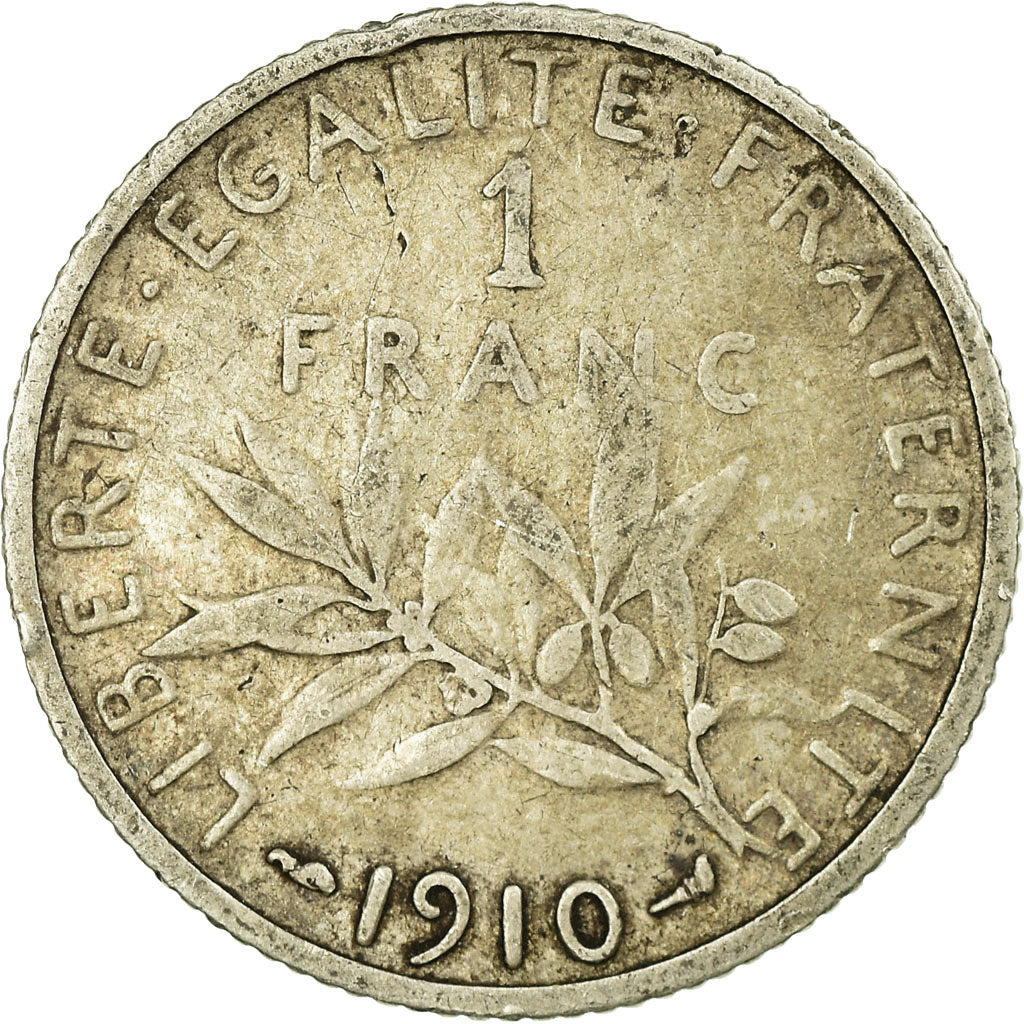 Münze, Frankreich, Semeuse, Franc, 1910, Paris, S, Silber, KM:844.1