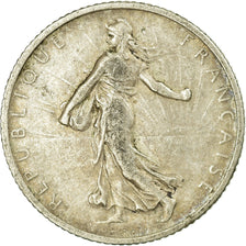 Coin, France, Semeuse, Franc, 1912, Paris, VF(20-25), Silver, KM:844.1