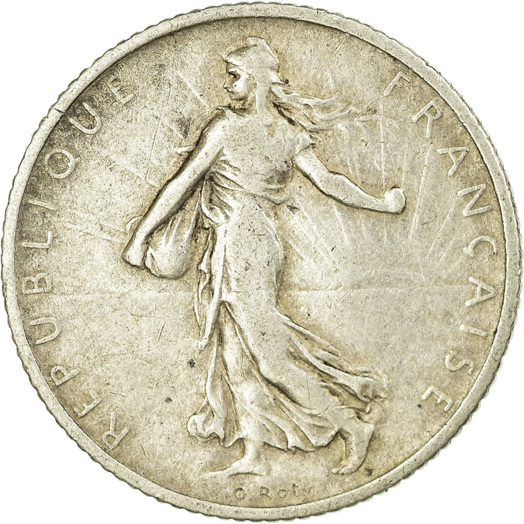 Coin, France, Semeuse, Franc, 1912, Paris, VF(20-25), Silver, KM:844.1