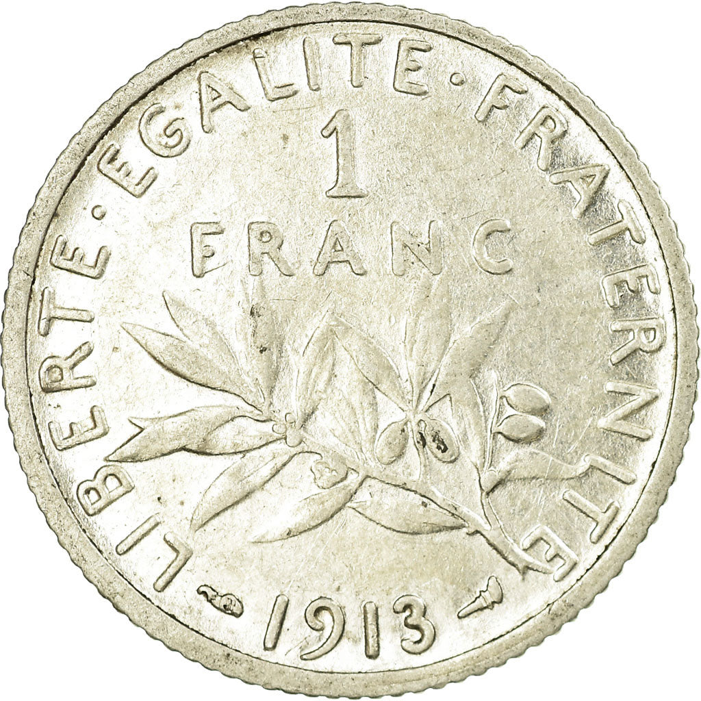 Moneta, Francia, Semeuse, Franc, 1913, Paris, BB, Argento, KM:844.1, Gadoury:467