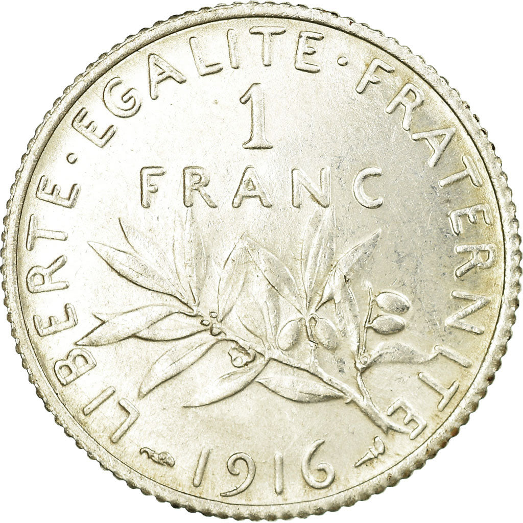 Monnaie, France, Semeuse, Franc, 1916, Paris, SUP, Argent, Gadoury:467, KM:844.1