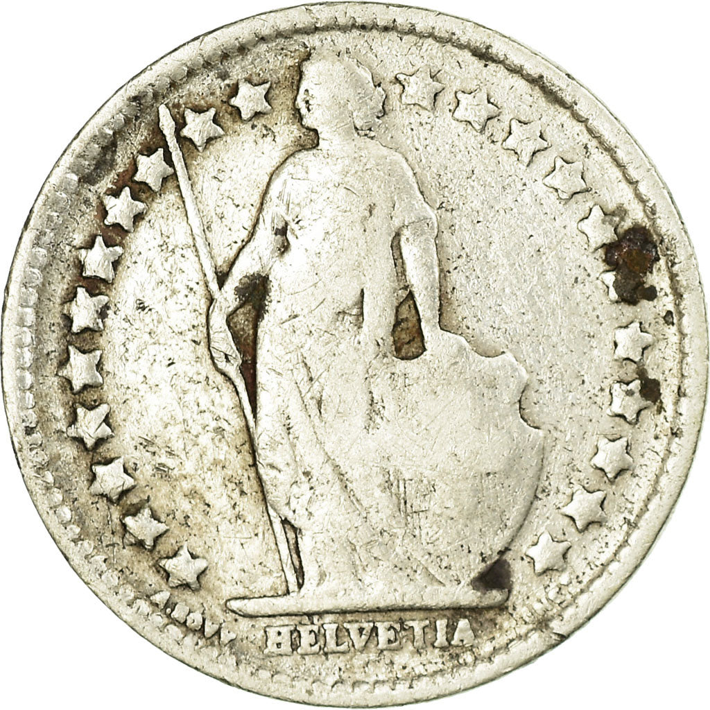 Coin, Switzerland, 1/2 Franc, 1908, Bern, F(12-15), Silver, KM:23
