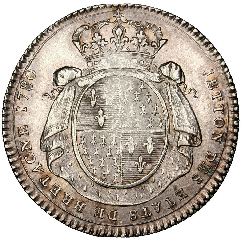 France, Royal, Token, 1780, AU(50-53), Silver, Feuardent #8785, 6.36