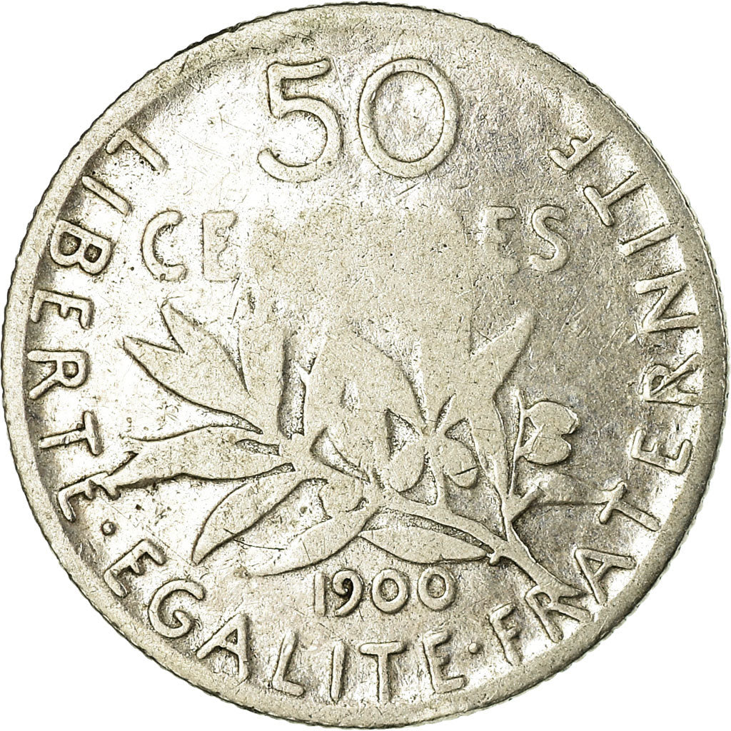 Coin, France, Semeuse, 50 Centimes, 1900, Paris, VF(20-25), Silver, KM:854