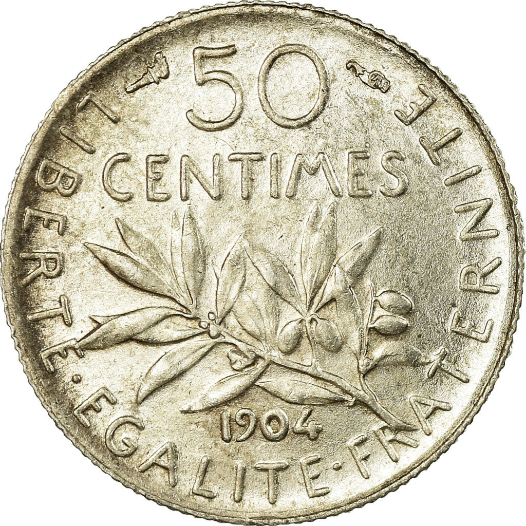 Monnaie, France, Semeuse, 50 Centimes, 1904, Paris, SUP+, Argent, Gadoury:467