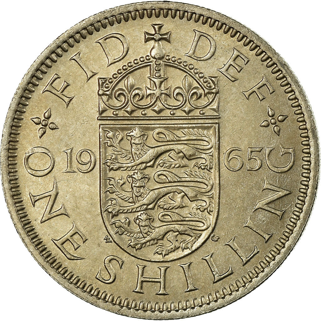 Coin, Great Britain, Elizabeth II, Shilling, 1965, MS(60-62), Copper-nickel