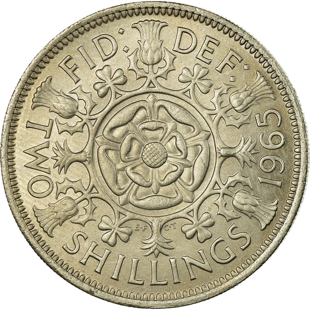Coin, Great Britain, Elizabeth II, Florin, Two Shillings, 1965, MS(60-62)