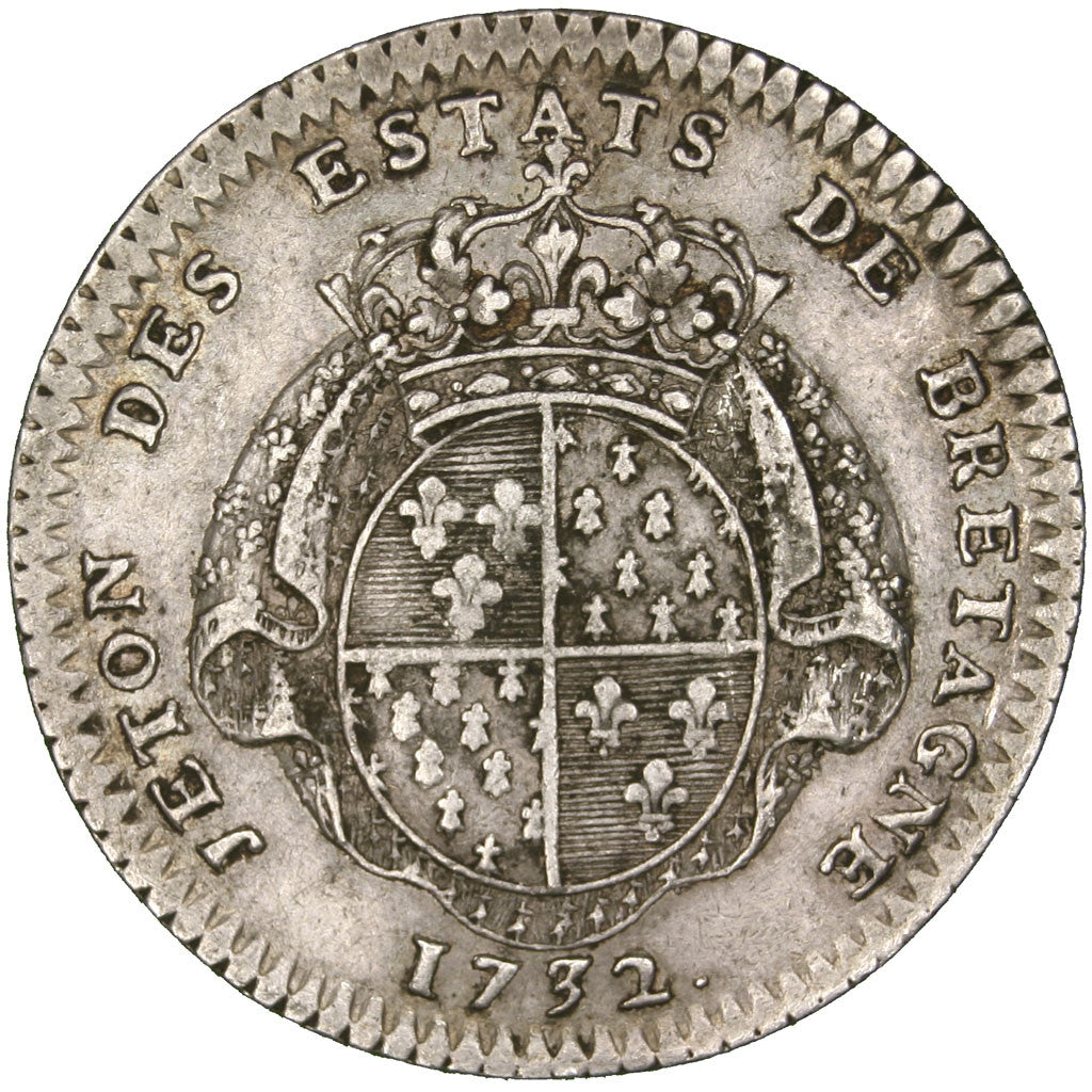 France, Royal, Token, 1732, EF(40-45), Silver, Feuardent #8750, 6.86