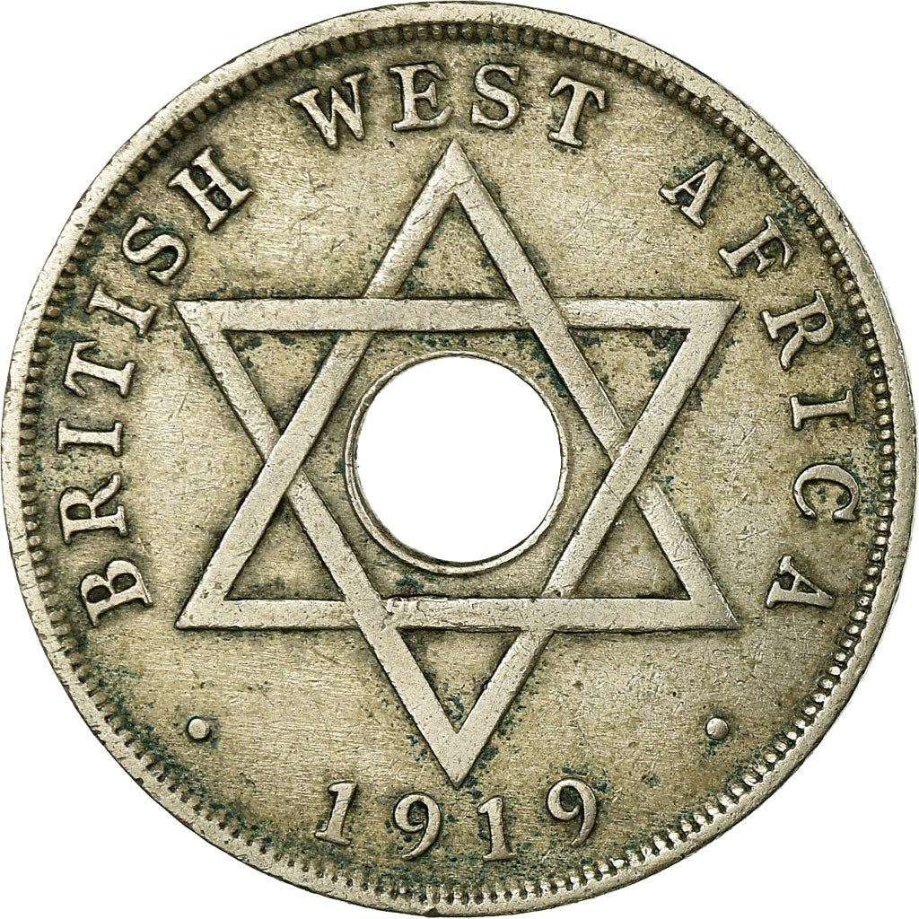 Coin, BRITISH WEST AFRICA, George V, Penny, 1919, VF(30-35), Copper-nickel, KM:9