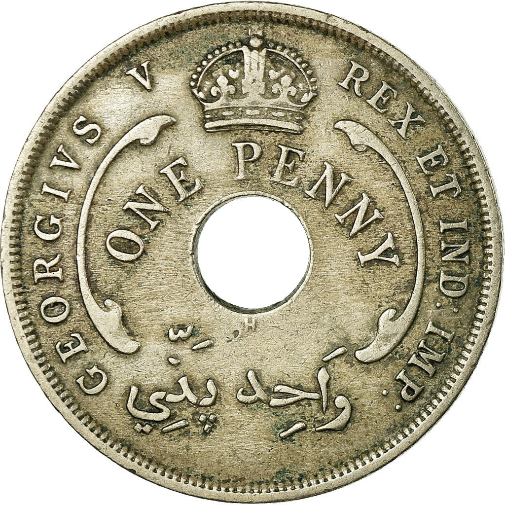 Coin, BRITISH WEST AFRICA, George V, Penny, 1919, VF(30-35), Copper-nickel, KM:9