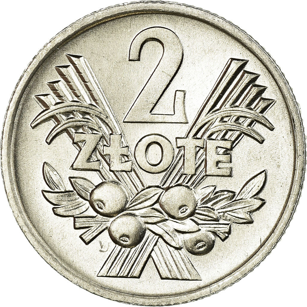 Coin, Poland, 2 Zlote, 1974, Warsaw, MS(63), Aluminum, KM:46