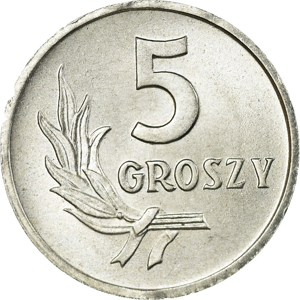 Coin, Poland, 5 Groszy, 1971, Warsaw, MS(63), Aluminum, KM:A46