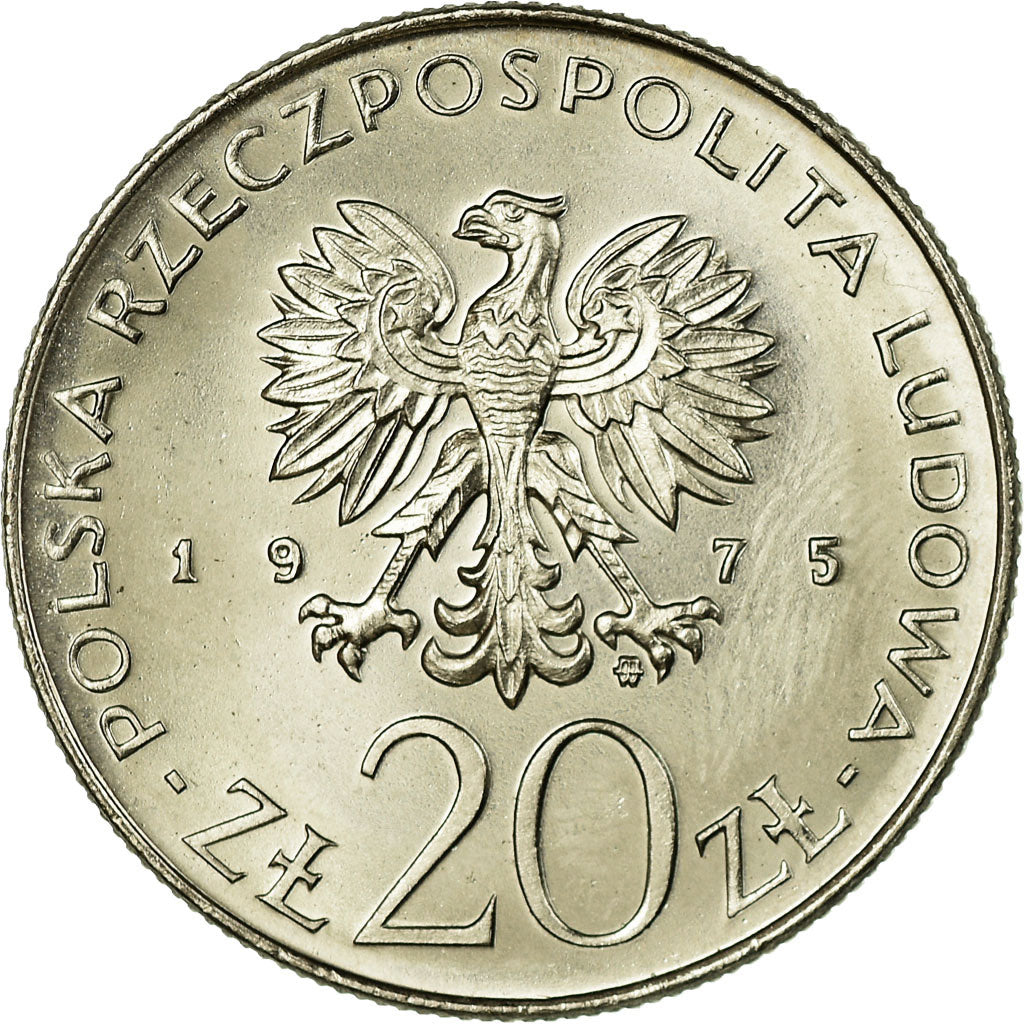 Munten, Polen, 20 Zlotych, 1975, Warsaw, UNC-, Copper-nickel, KM:75