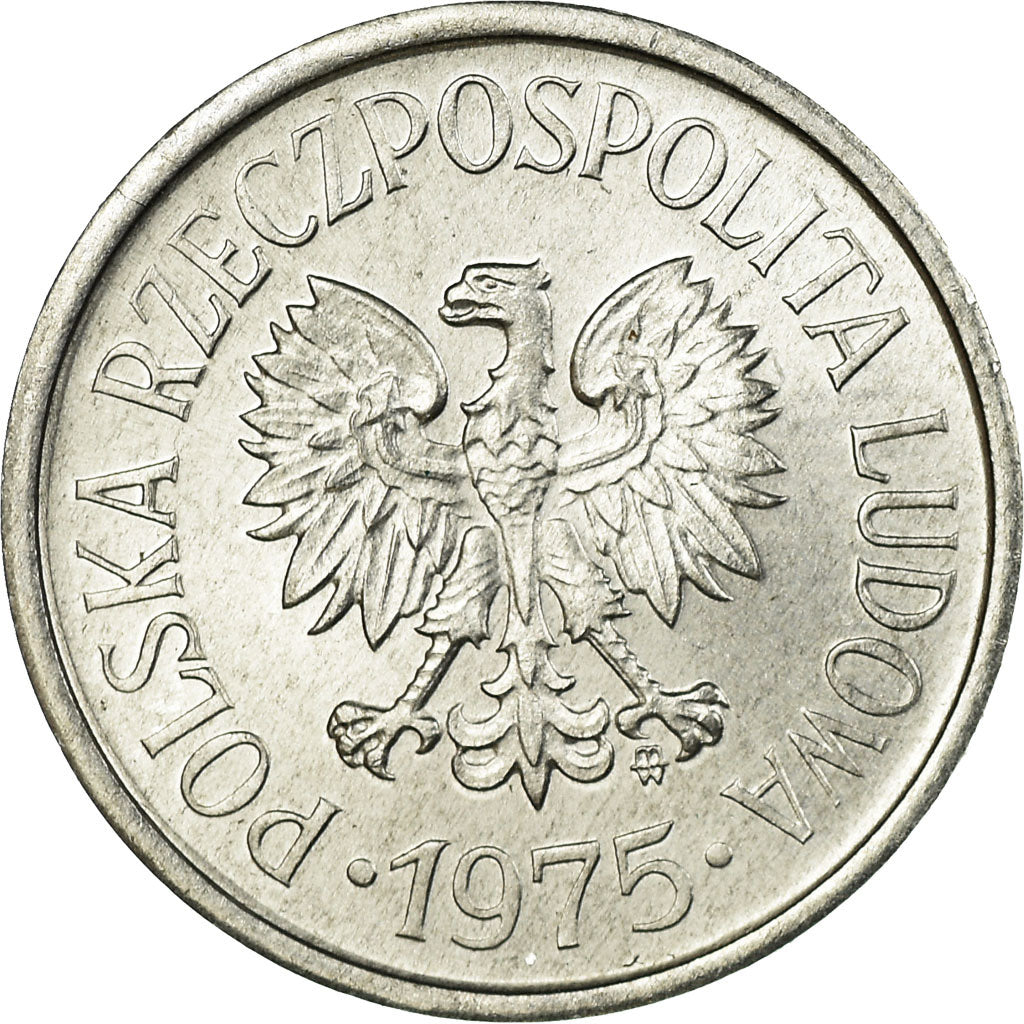 Moneta, Polska, 20 Groszy, 1975, Warsaw, MS(60-62), Aluminium, KM:A47