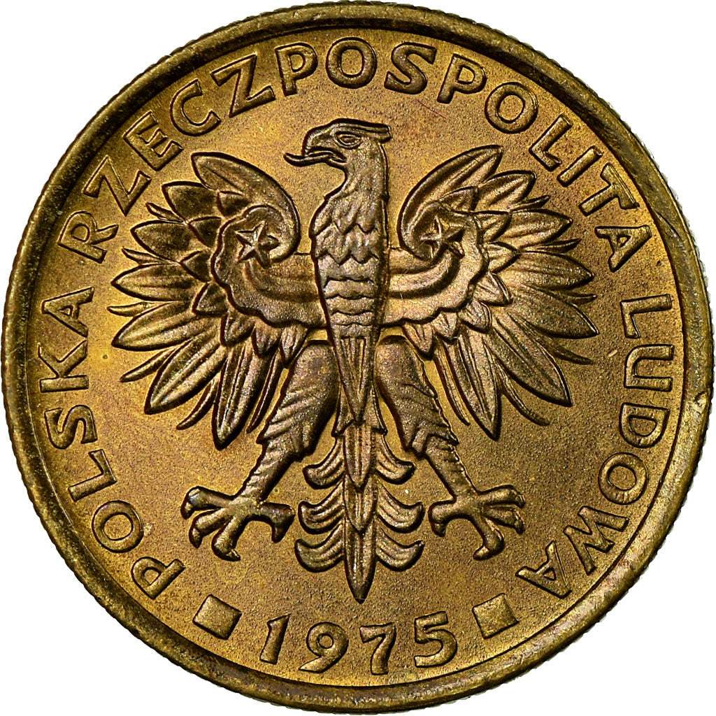 Münze, Polen, 2 Zlote, 1975, Warsaw, UNZ, Messing, KM:80.1
