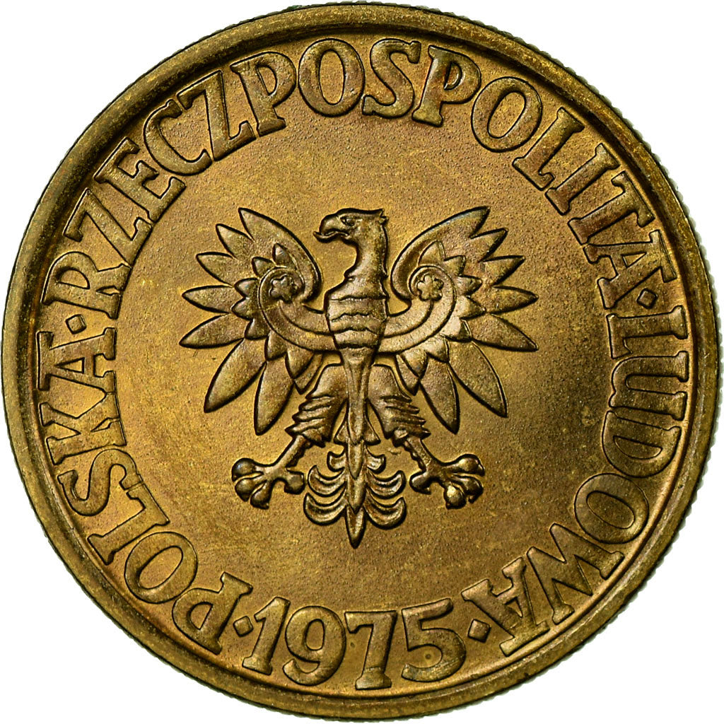 Coin, Poland, 5 Zlotych, 1975, Warsaw, MS(63), Brass, KM:81.1