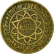 Coin, Morocco, 5 Francs, AH 1365/1946, Paris, EF(40-45), Aluminum-Bronze, KM:E34