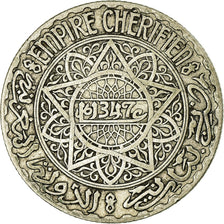 Coin, Morocco, Mohammed V, 10 Francs, 1928/AH1347, Paris, EF(40-45), Silver