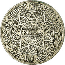 Coin, Morocco, Mohammed V, 10 Francs, AH 1352/1933, Paris, EF(40-45), Silver
