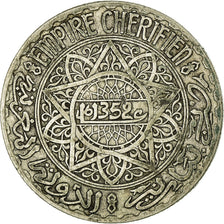 Coin, Morocco, Mohammed V, 10 Francs, AH 1352/1933, Paris, VF(30-35), Silver