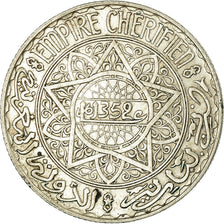Coin, Morocco, Mohammed V, 10 Francs, AH 1352/1933, Paris, VF(30-35), Silver