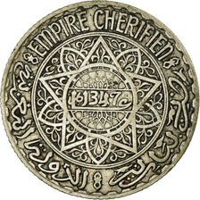 Coin, Morocco, Mohammed V, 5 Francs, 1928/AH1347, Paris, EF(40-45), Silver