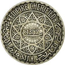 Coin, Morocco, Mohammed V, 5 Francs, 1928/AH1347, Paris, EF(40-45), Silver
