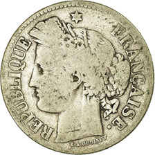 Coin, France, Cérès, 2 Francs, 1871, Bordeaux, VG(8-10), Silver, KM:816.2