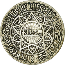 Coin, Morocco, Mohammed V, 5 Francs, AH 1352/1933, Paris, VF(30-35), Silver
