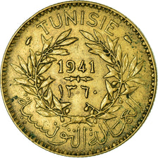 Coin, Tunisia, Anonymous, 2 Francs, 1941/AH1360, Paris, AU(50-53)