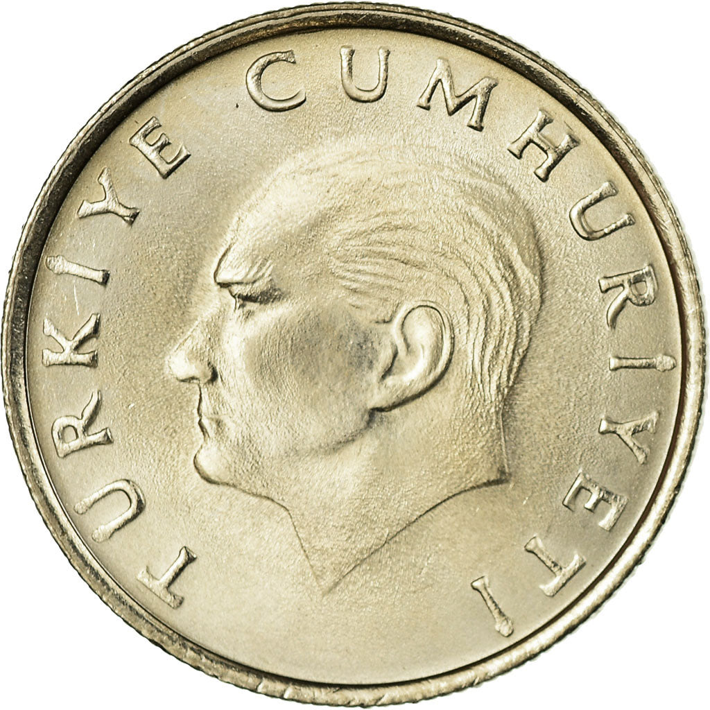 Coin, Turkey, 50 Lira, 1987, MS(65-70), Copper-Nickel-Zinc, KM:966