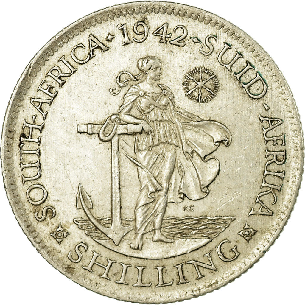 Münze, Südafrika, George VI, Shilling, 1942, SS, Silber, KM:28