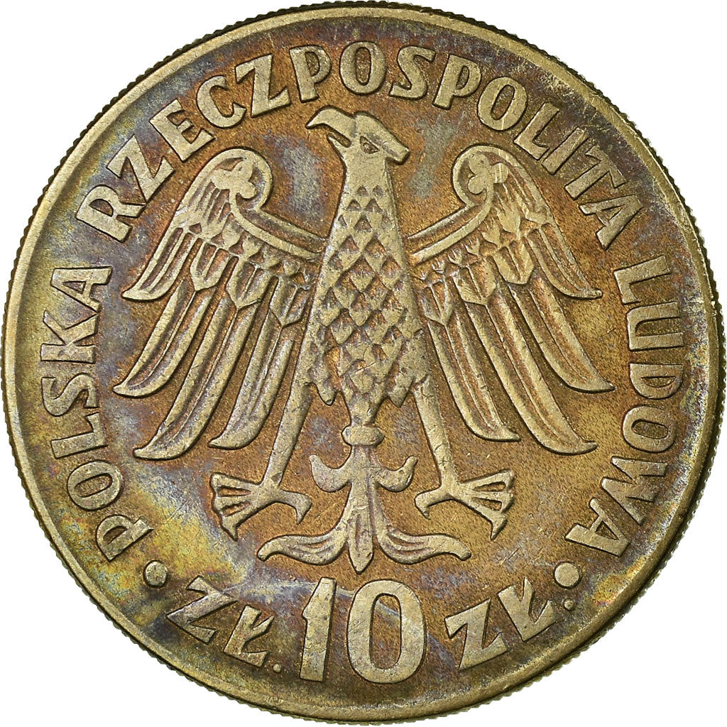 Moneda, Polonia, 10 Zlotych, 1964, BC+, Cobre - níquel, KM:52.1
