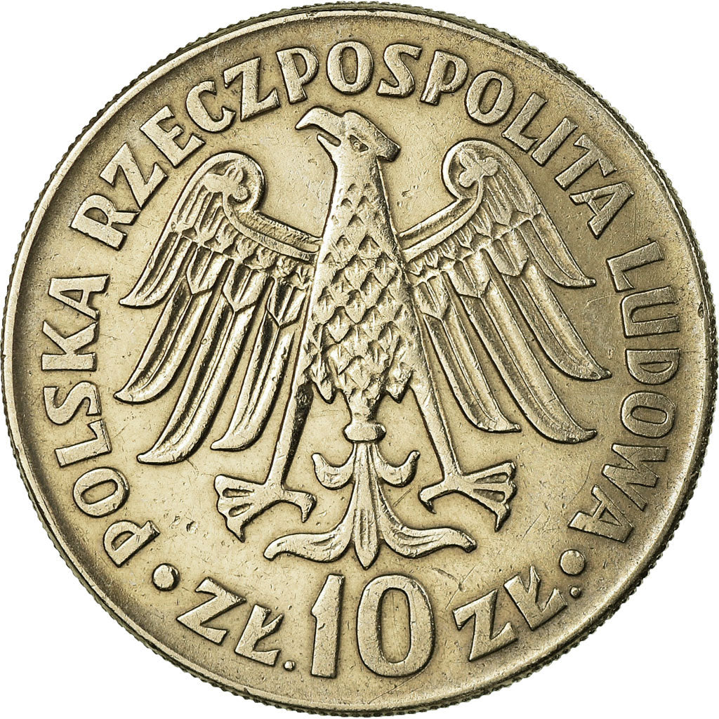 Moneta, Polonia, 10 Zlotych, 1964, BB+, Rame-nichel, KM:52.2