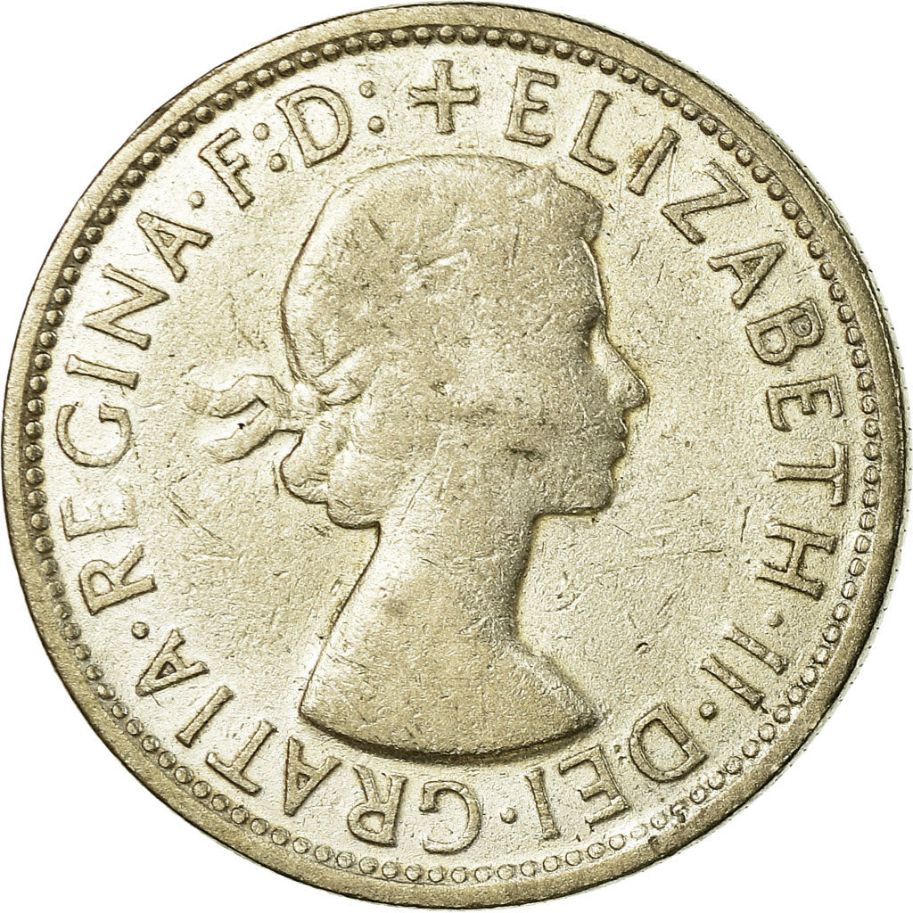 Coin, Australia, Elizabeth II, Florin, 1958, Melbourne, VF(20-25), Silver, KM:60