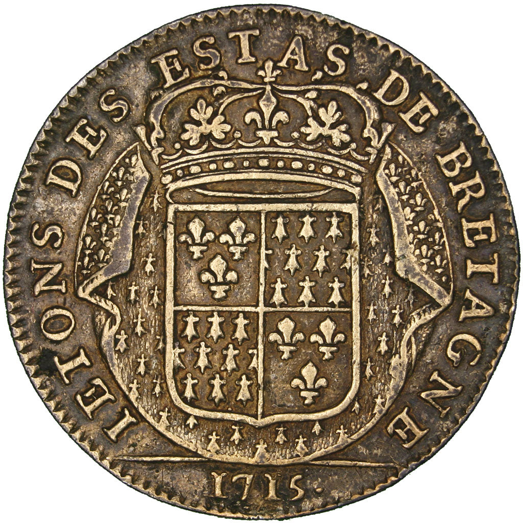 Francia, Token, Royal, 1715, BB, Ottone, Feuardent:8738