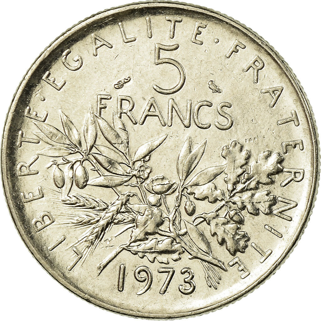 Coin, France, Semeuse, 5 Francs, 1973, Paris, AU(50-53), Nickel Clad